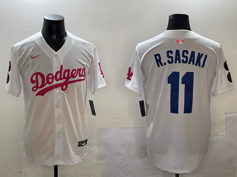Men Los Angeles Dodgers #11 R Sasaki white 2025 MLB nike jersey style ->los angeles dodgers->MLB Jersey
